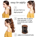 S-noilite Claw/Jaw Clip in Ponytail Extension Human Hair Blonde Ponytail Hair Extension Clip in Ponytail Hairpiece 100% Real Human Hair One Piece Straight 16 Inch (