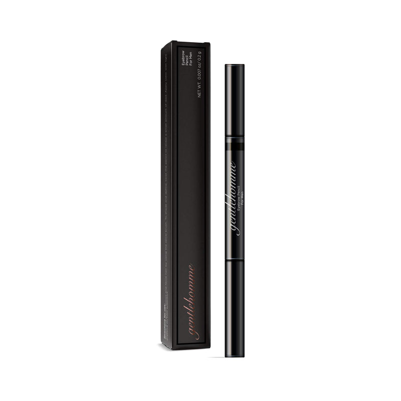 Gentlehomme Mens Eyebrow Pencil Black, Easily Shape Define Fill Eyebrows and Beard, 2 in 1 brush and ultra-thin pencil, Waterproof Smudge Proof Sweatproof, Durable and Long Lasting Gentlehomme