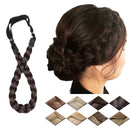 Braided Hair band Plaited Headband Elastic Stretch Wide Plaited Braids Braided Headband Synthetic Hairpiece Chunky Braided Headband Trendy Girls Women (Small-three strands braided, dark brown) S-noilite