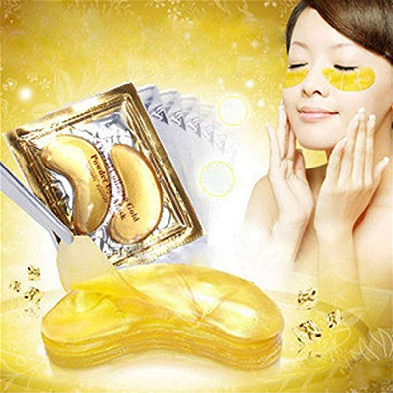 Jakuva 30 Pairs Collagen 24k Gold Eye Masks Under Eye Patches for Puffy Eyes,Reducing Dark Circles & Hydrating & Anti Aging,Beautiful Crystal Gel Eye Masks for Moisturizing (30 Pairs Gold) Jakuva