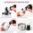 Anbbas 4in1 Vegan Style Synthetic Badger Hair Shaving Brush, Stainless Steel Shaving Stand Milk Shaving Soap and Bowl Set for Men Close Shave Kit Anbbas Store