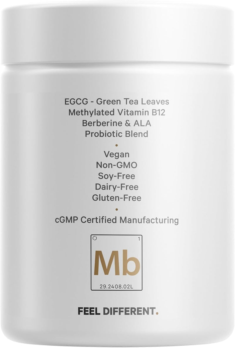 Codeage M-Burn Optimized Supplement - Decaffeinated Green Tea Std. to 50% EGCG, Berberine, Akkermansia, Vitamin B12 - Probiotics - Vitamins - 60 Capsules Infinity Warehouse
