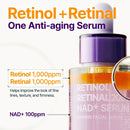 PURITO Retinol + Retinal Serum for Sensitive Skin, 1.01 fl.oz | Anti-Aging Facial Serum, Wrinkles & Fine Lines, Dual Retinoids with NAD+, Elasticity & Skin Texture, Korean Skincare Infinity Warehouse