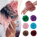 Updo Hair Bun Synthetic Hair Extensions Messy Wavy Chignon Bride Donut Scrunchy Hairpieces 1 Piece for Halloween Christmas T2312 Pink-Thicker Hairro