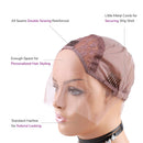 Bella Hair Breathable Swiss Lace Front Wig Cap for Making Wigs with Adjustable Straps and Combs Large Size Violet Bella Hair
