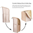 Makeup Brush Holder Makeup Brush Case Organizer Travel Makeup Brush Pouch Stand-up Foldable Portable Makeup Artist Storage Bag for Women (Rose Gold) TANTO