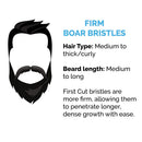 ZEUS 100% Boar Bristle Beard and Moustache Brush with Handle for Untangling Beard Hairs - Made in Germany (FIRM BRISTLES) - J91 ZEUS