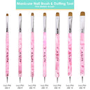 Ivy L Premium 2 Way French Gel Acrylic Nail Art Kolinsky Brush with Dotting Tool for Professional Manicure Cuticle Clean up Nail Art Design (Size