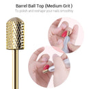 MelodySusie Nail Drill Bits Set, 7pcs Tungsten Carbide Nail Bits for Nail Drill E-file, 3/32 inch Bits Manicure Pedicure Remover Tools for Acrylic Gel Nails, Salon Home Nail Care Supplies, Gold MelodySusie
