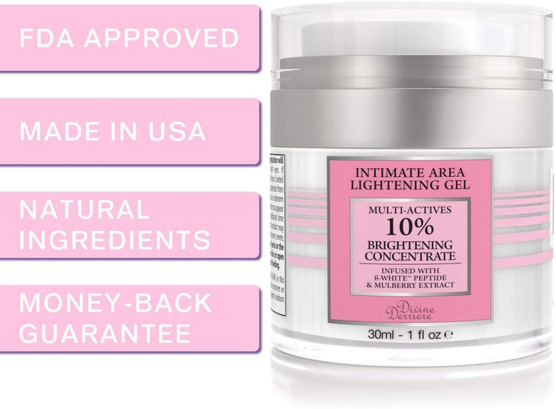 Divine Derriere Intimate Dark Spot Remover for Body, Face, Bikini and Sensitive Areas - Skin Bleaching Cream for Intimate Areas Contains Mulberry Extract, Arbutin Pretty Privates Peptide Divine Derriere