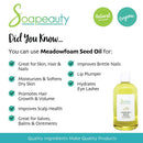MEADOWFOAM SEED OIL Organic Cold Pressed Unrefined | 100% Pure Natural Meadowfoam Seed Oil for Face & Hair | Moisturizer for Skin, Promotes Hair Growth, Balms | Sizes 4OZ to 1 GALLON | (16 OZ) Soapeauty