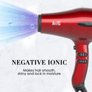 1875W Tourmaline Hair Dryer Ionic Frizz Control Fast Drying Blow Dryer Professional Hairdryer 2 Speed and 3 Heat Settings, Concentrator & Diffuser & Pik, Cool Shot BERTA