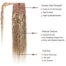 18 Inches Wrap Around Human Hair Ponytail Extensions 100% Remy Human Hair Long Corn Wave Curly With Comb Clip in One Piece Pony Tail Extensions For Lady Women