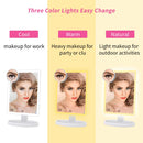 Makeup Vanity Mirror with 3 Color Lighting, COSMIRROR Lighted Makeup Mirror with 72 LED Lights and 10X Magnifying Mirror, Dual Power Supply, 180 Degree Rotation Cosmetic Tabletop Light up Mirrors COSMIRROR