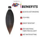 Pre-Stretched Braiding Hair Itch Free Easy Braid Professional Synthetic Yaki Texture Crochet Braids, Ombre Brown Hair Hot Water Setting 1B/30 8 Packs 26 Inch Low Temperature (26inch, 1b/30) Mslily