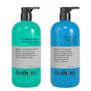 Anthony Invigorating Rush Hair and Body Wash, 32 Fl Oz and Anthony Blue Sea Kelp Body Scrub, 32 Fl Oz Anthony