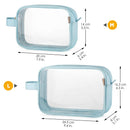 GAGAKU Clear Toiletry Bag Transparent Makeup Bags Set Waterproof Wash Bag 2pcs - Light Blue GAGAKU