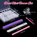 Dual Nail Forms Set,TsMADDTs Clear Acrylic Coffin Nail Forms Set with 120pcs Gel Nail Molds 10pcs Clear Nail Tips Clips,Nail Gel Brush Pen Nail Files Buffer Cuticle Pushers,Nail Extension Forms Set TsMADDTs