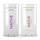 Native Deodorant | Natural Deodorant for Women and Men, Aluminum Free with Baking Soda, Probiotics, Coconut Oil and Shea Butter | Coconut & Vanilla and Lavender & Rose - Variety Pack of 2 Native