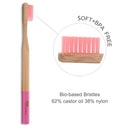 GoWoo 100% Natural Bamboo Toothbrush Soft - Organic Eco Friendly Toothbrushes with Soft Nylon Bristles, BPA-Free, Biodegradable, Dental Care Set (Pack of 4, Adult, Pink) GoWoo