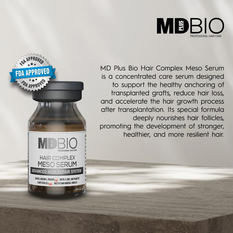 MD PLUS BIO Clinical Hair Regrowth Meso Complex Serum Kit - Strengthens Hair Roots and Promotes Hair Regrowth - Serum Set for Stronger, Thicker & Longer Hair - 10 Pcs 6 ml Vials Infinity Warehouse