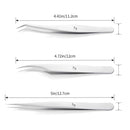 SRCKFIZ Eyelash Extension Tweezers Set Lash tweezers for Volume & Individual Eyelash Extensions Precision Stainless Steel Tweezers, Straight Pointed Dolphin Curved Tip Tweezers Lash Extension Supplies SRCKFIZ Store