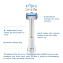 Triple Bristle Kids Sonic Toothbrush Replacement Heads | Patented 3 Brush Head Design | Angled Bristles Clean Each Tooth | Kids Sized Electric Brush Head Refill | Safe on Braces | 2 Pack Triple Bristle
