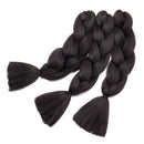 24 inch Jumbo Braiding Hair Jumbo Braid Hair Extensions Jumbo Box Braids Crochet Hair Long Rainbow Colorful for Women Kids DIY High Temperature Synthetic Fiber Black 5 Bundles Benehair
