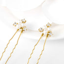 Asooll Bride Wedding Hair Pin Flower Bridal Head Clip Rhinestone Crystal Headpiece for Women and Girls(Pack of 5)(Gold) Asooll
