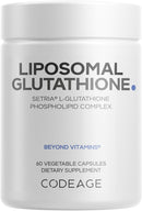Codeage Liposomal Glutathione Supplement - Pure Reduced Setria L-Glutathione, Liposomal Delivery, Phospholipid Complex - Encapsulated Glutathione Powder Pills - Vegan, Non-GMO - 60 Capsules Infinity Warehouse