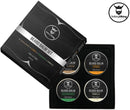 Scented Beard Balm Set Variety Pack 4 - All-Natural Citrus, Sandalwood, Vanilla, Cedarwood Scents for Men - Styles & Conditions with Organic Shea Butter, Argan, Jojoba Oils by Striking Viking Striking Viking Store