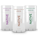 Native Deodorant | Natural Deodorant for Women and Men, Aluminum Free with Baking Soda, Probiotics, Coconut Oil and Shea Butter | Coconut & Vanilla, Lavender & Rose, Eucalyptus & Mint Native