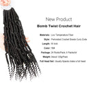 6 Packs Bomb Twist Crochet Hair 18 Inch Spring Twist Crochet Braids Pre-looped Mini Passion Twist Braiding Hair Senegalese Spring Twist Nubian Twist Kinky Curly Synthetic Hair Extensions (1B