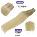 DOORES Blonde Hair Extensions Tape in Balayage Ash Blonde to Golden Blonde and Platinum Blonde 20pcs 50g 20 Inch Tape in Hair Extensions Human Hair Natural Real Hair Extensions Straight DOORES Store