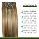 120g Clip in Hair Extensions Ombre Ash Blonde to Platium Blonde Real Remy Human Hair Extensions Clip in Natural Hair Extensions Double Weft 7 Pieces 20inch HUAYI Store