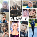NOBLE Pink Orange Wigs Ombre Bob Curly Wavy Wigs with Air Bangs for Women Synthetic Short Wavy Wigs with Bangs Heat Resistant Synthetic Fiber Wigs for Daily Party Cosplay Costume Wigs NOBLE