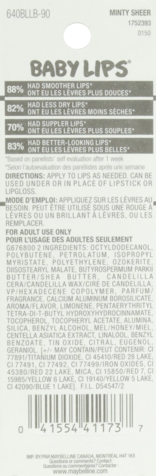 Maybelline New York Baby Lips Balm Electro, Minty Sheer, 0.15 Ounce Maybelline New York