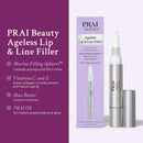 PRAI Beauty Ageless Lip and Line Filler for Instantly Ageless Lips | Lip Serum that Plumps, Smooths, & Fills In Lines | Moisturizing Lip and Line Filler with Vitamins C & E to Boost Collagen Infinity Warehouse