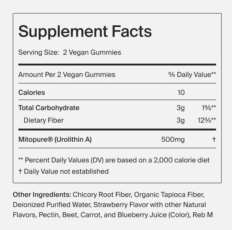 Timeline Mitopure Urolithin A Supplement Gummies - Clinically Proven Support for Healthy Aging and Cellular Renewal - Mitoceutical for Muscle Strength and Longevity Infinity Warehouse