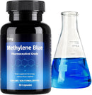 Methylene Blue Capsules, 99% Purity Pharmaceutical Grade Methylene Blue, 60 USP Grade for Improved Brain Absorption, Healthy Cellular, Focus, Clarity, Energy, Cognitive Support, Made in USA Infinity Warehouse