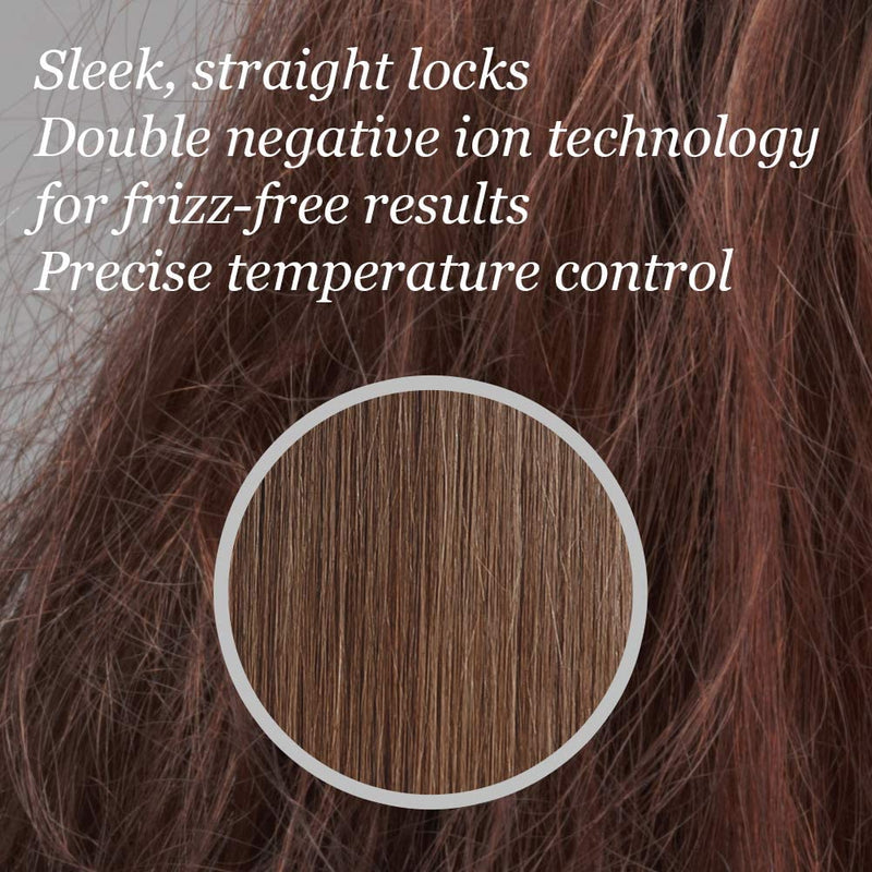 LâAnge Hair Le Vite Hair Straightening Brush | Double Negative Ion Technology for Smooth, Frizz-Free Hair | Easy, Quick Sleekness and Shine | Dual-Voltage Hair Straightener for All Hair Types (Black) l'ange