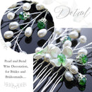 Yean Bride Flower Wedding Hair Comb Silver Bridal Hair Piece Pearl Hair Accessories for Women and Girls Yean