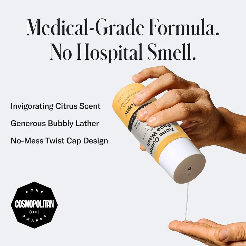 Geologie Acne Control Face Wash | 2% Salicylic Acid Exfoliating Cleanser | Clears Skin, Controls Oil & Prevents Breakouts | Clean Citrus Scent | For Men & Women | 6 fl oz Infinity Warehouse