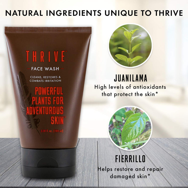 THRIVE Natural Face Scrub And Natural Face Wash Gel (BUNDLE) - Vegan And Made in USA Thrive Natural Care