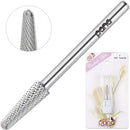USA PANA Professional 3/32" Shank Size - Cone Shape Carbide Bit - Nail Drill Bit for Manicure Pedicure Tools Dremel Machine - Gold, Silver (Fine, Silver) PANA