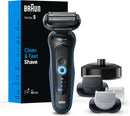 Braun Electric Shaver for Men, Series 5 5120s, Wet & Dry Shave, Turbo Shaving Mode, Foil Shaver, Engineered in Germany, with Beard Trimmer & Attachments, Blue Infinity Warehouse