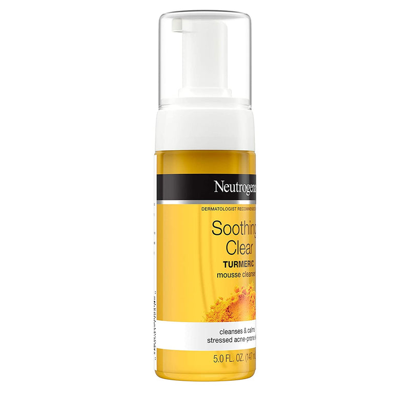 Neutrogena Soothing Clear Calming Mousse Facial Cleanser with Soothing & Calming Turmeric, Gentle Face Wash for Acne-Prone Skin, Paraben-Free, Oil-Free, Not Tested on Animals, 5 fl. oz Neutrogena Store