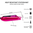 ZAXOP Silicone Heat Resistant Holder Mat Pouch for Flat Iron,Curling Iron,Hot Hair Tools(Hotpink) ZAXOP