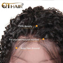QTHAIR 14A Lace Front Wig Human Hair Deep Wave Wig 4×4 Brazilian Human Hair Wig for Black Women Human Hair Curly Wigs Pre Plucked With Baby Hair Natural Color 14 inch QTHAIR