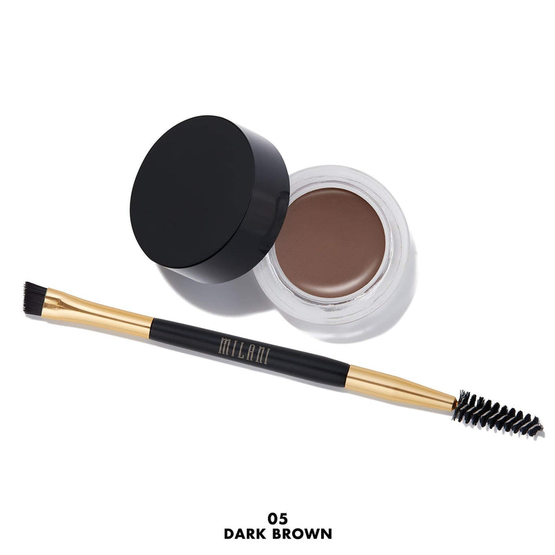 Milani Stay Put Brow Color - Dark Brown (0.09 Ounce) Vegan, Cruelty-Free Eyebrow Color that Fills and Shapes Brows… Milani